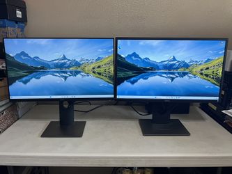 (2) DELL DUAL PROFESSIONAL MONITORS (2) /FULL FHD/USB HUB/IPS/HEIGHT ADJUST/TILT/PIVOT/SWIVEL/DP/HDMI/VGA (PRICE IS FOR BOTH)