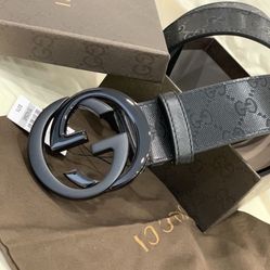 NWT Black Shiny Gucci Belt And Wallet