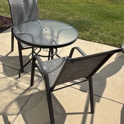 32” Patio table with two chairs