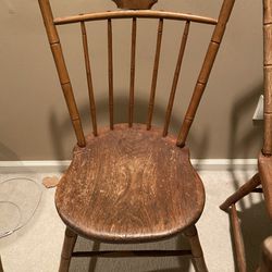 Antique Bamboo Style Plank Chairs 3