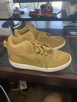 Authentic Size 6.5WNS (GS) - Nike Court Borough Mid Wheat Tan High Tops