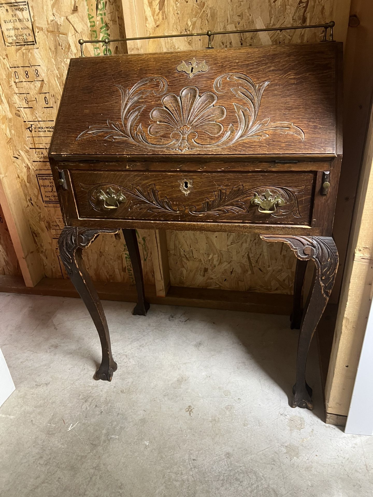Queen Anne / Chippendale Revival Secretary Desk - $350 Or Best Offer