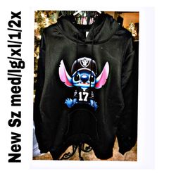 New Unisex Raiders Stitch Hoodie Sz On Pic