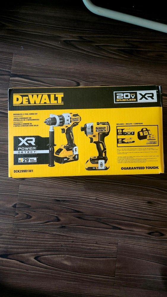 DEWALT DCK299D1W1 20V MAX XR Power Detect 2-Tool Combo Kit