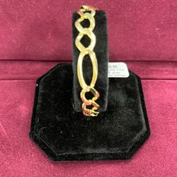 10K Gold Figaro Bracelet Len. 9in . 16.9 Grams