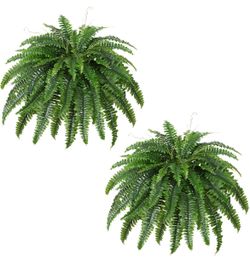 Artificial Boston Fern Bush- Set of 2 . New