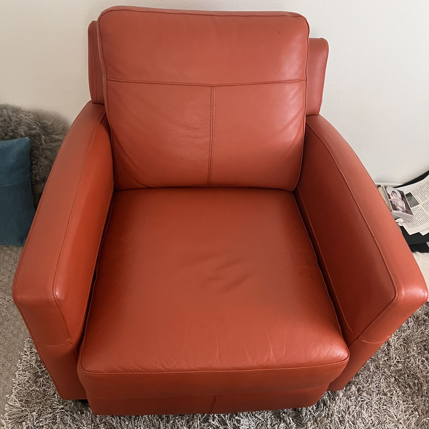 Small Italian Leather Sofa with Option to Purchase Larger Size