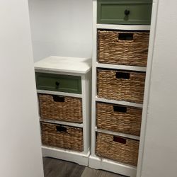 2 Piece Wood Dresser Organizers Storage 