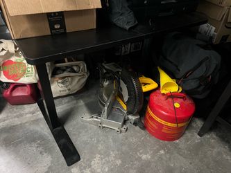 Stand desk with misc shelves