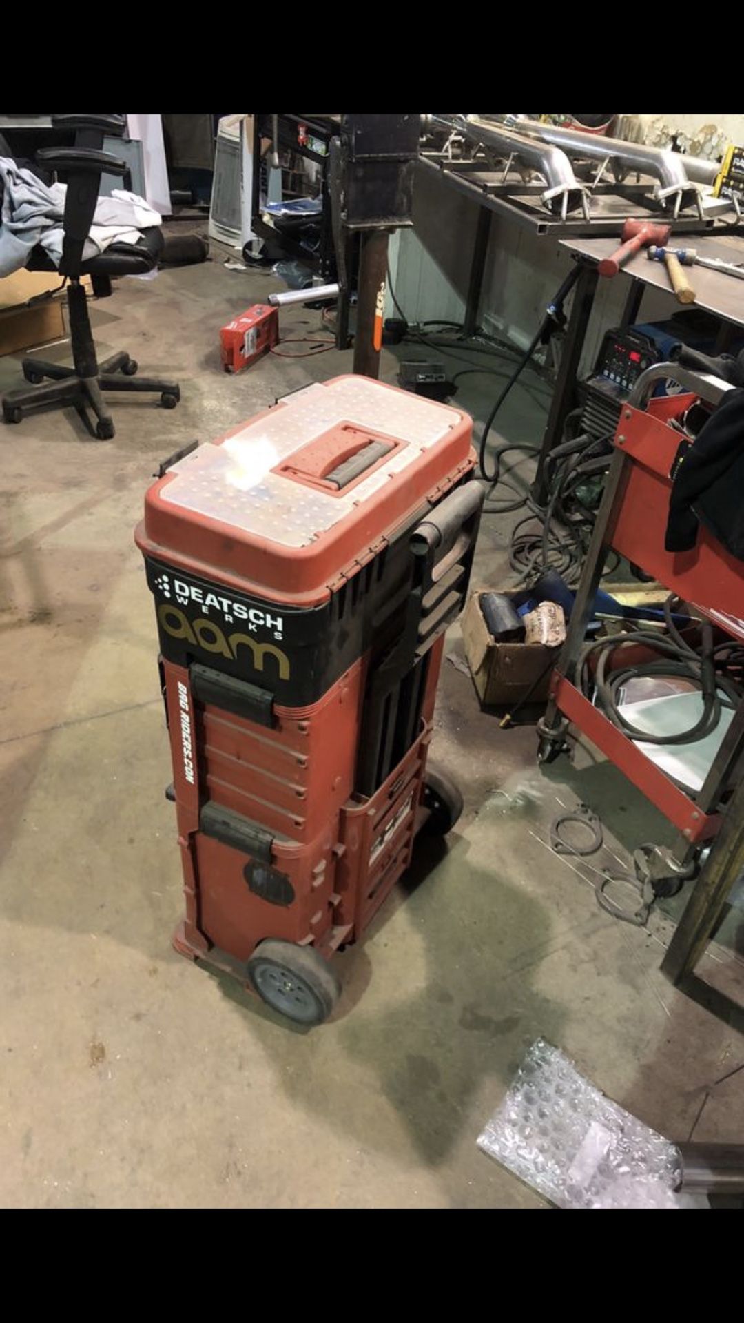 Craftsman mobile tool box with some tools