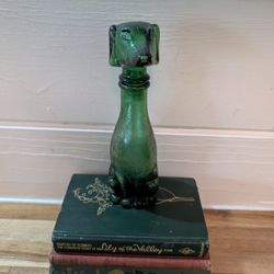 Vintage Green Dog Empoli Decanter Bottle 