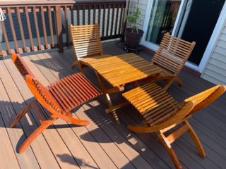 5 Pc Teakwood Patio Chairs And Table