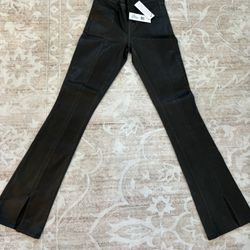L’Agence Beatrix High Rise Baby Boot Pants Black Coated Size 24 NWT