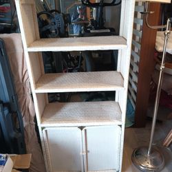 Upright Wicker Bathroom Tile And Vanity Storage Cabinet