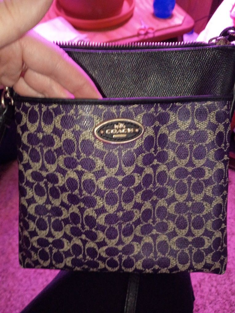 Dark Purple Over The Shoulder Coach Purse