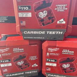 MILWAUKEE 8 Pc CARBIDE TEETH HOLE SAW KIT $55 EACH   NEW  Read Below 