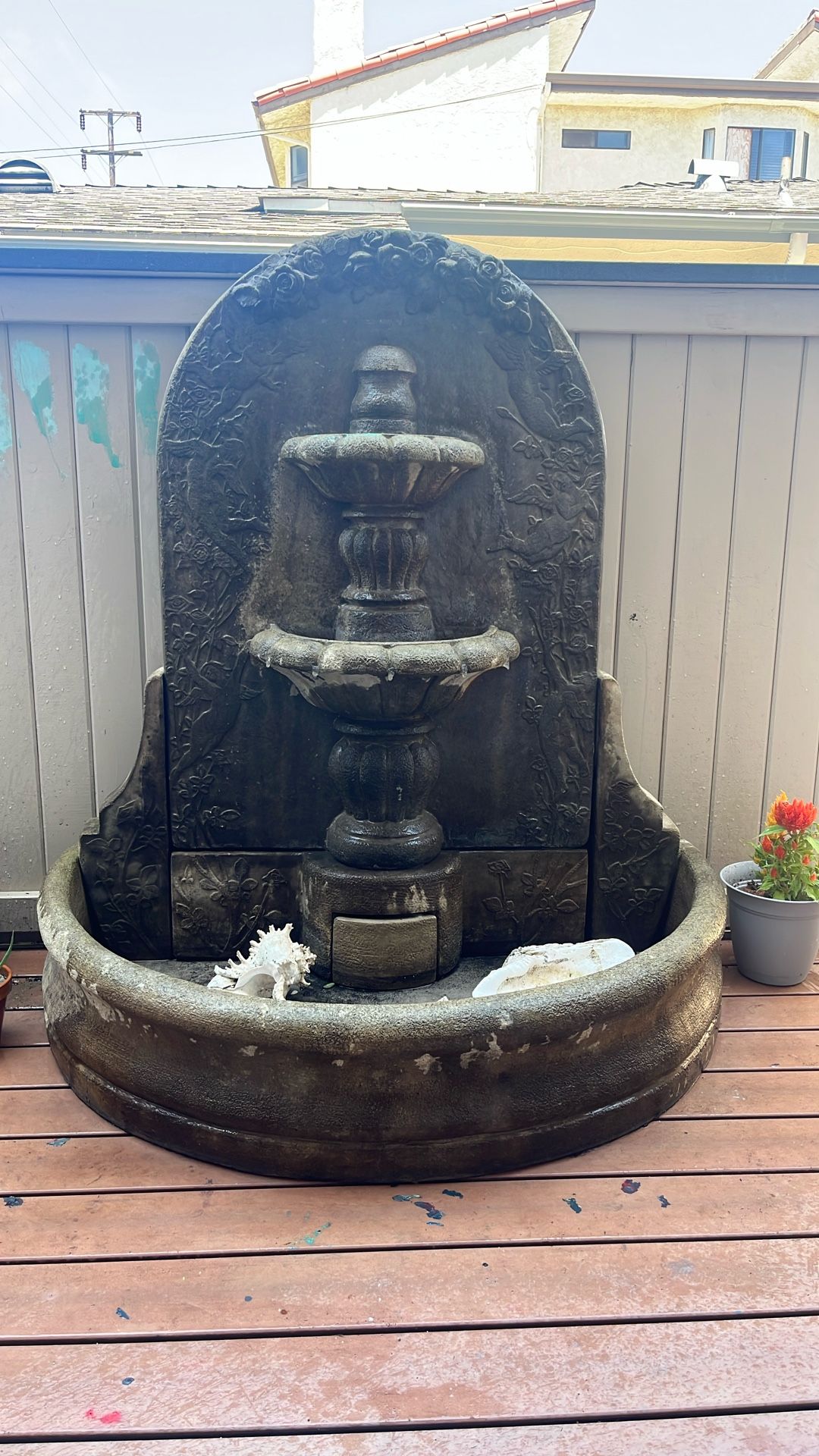 Tall Al’s Garden Art Cement Wall Fountain