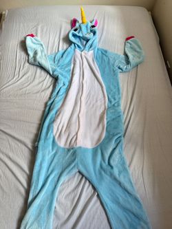 Blue Unicorn Onesie Costume – Cozy Fleece Pajamas