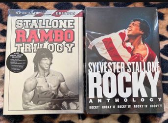 ROCKY AND RAMBO COLLECTION DVD BOX SETS, TIN STEEL, BRAND NEW AND SEALED