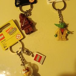 Lego Keychains Chewbacca, Yoda And Sandy From SpongeBob Squarepants. $10 Each New With Tag. 