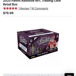 2025 NFL Cards.  Absolute Football Cards Box.   24 Packs In A Box. 70$ 