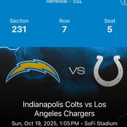 Colts Vs Chargers Tickets & Parking 
