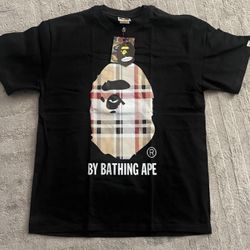 BAPE × Burberry BAPE Tee Men's Black T-Shirt Size S
