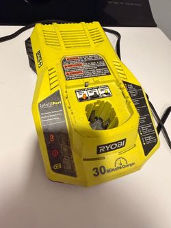 Ryobi 18V ONE+ 30-Minute Battery Charger and battery