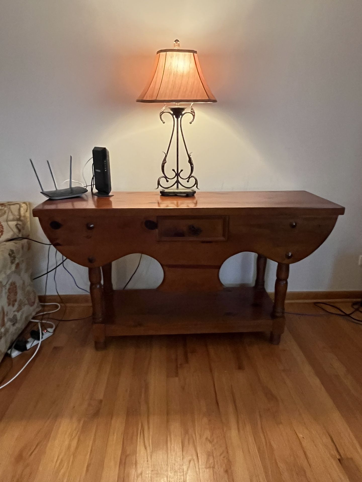 Consol Table With Center Drawer