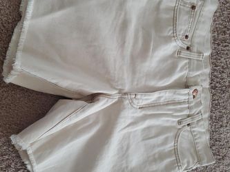 J.Crew white/cream denim frayed hem shorts, size 30, excellent used condition.