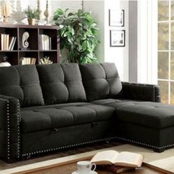 Brand New Dark Gray Sectional Sofa Storage Sleeper 