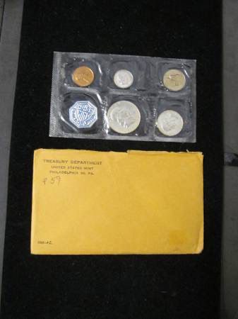 1959 U.S. Proof Set in OGP -- 5 GORGEOUS COINS INCLUDING SILVER!
