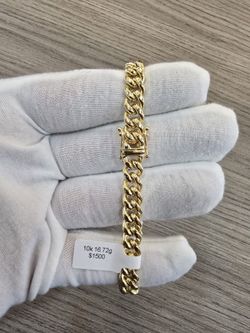 Italian Bracelet Cuban Link In 10k Yellow Gold