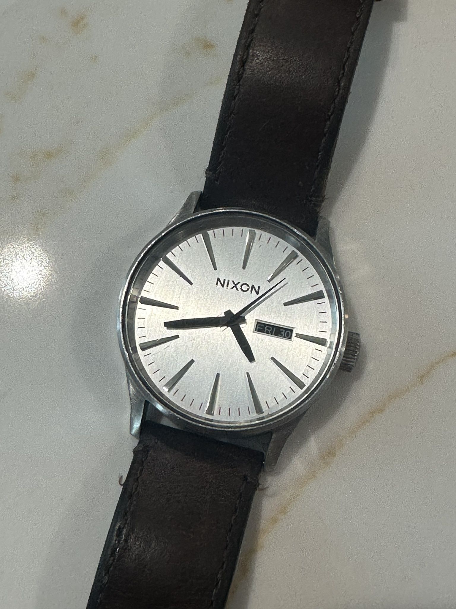 Nixon The Sentry Silver 100M 3-Hand Japanese Miyota Movement