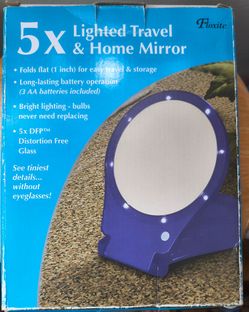 Floxite 5x Lighted Travel & Home Mirror