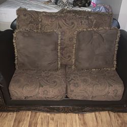 Brown Couches W/ Pilllows