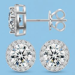 VVS Moissanite Studs | GRA Certified | 925 Silver | Lifetime Warranty
