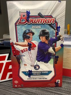 Bowman 2026 Sealed Hobby Box, 1 Autograph, 20 Packs, 8 Cards/Pack