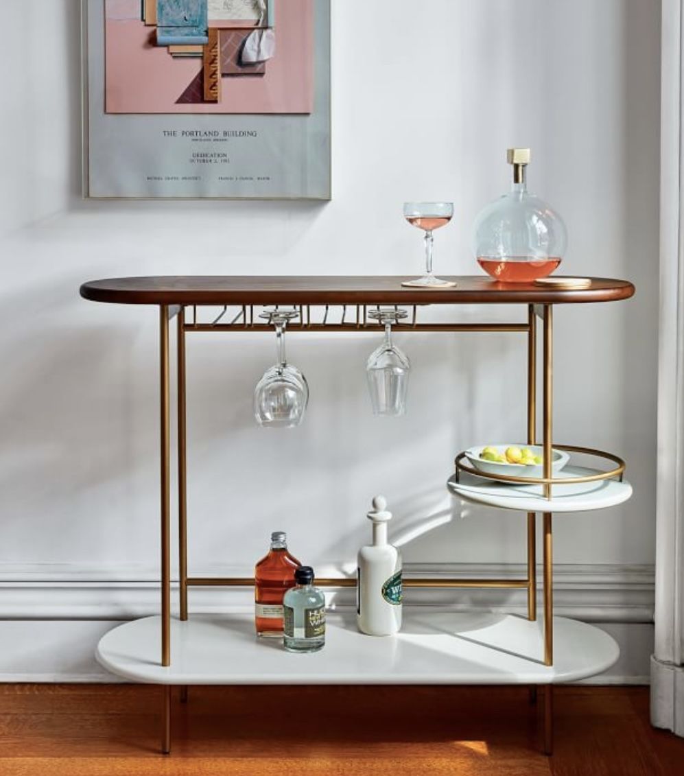 Handcrafted Tiered Bar Console