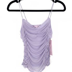 Lavender Ruched Spaghetti Strap Top