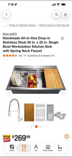 AKDY Stainless Steel Drop-In Kitchen Sink Set
