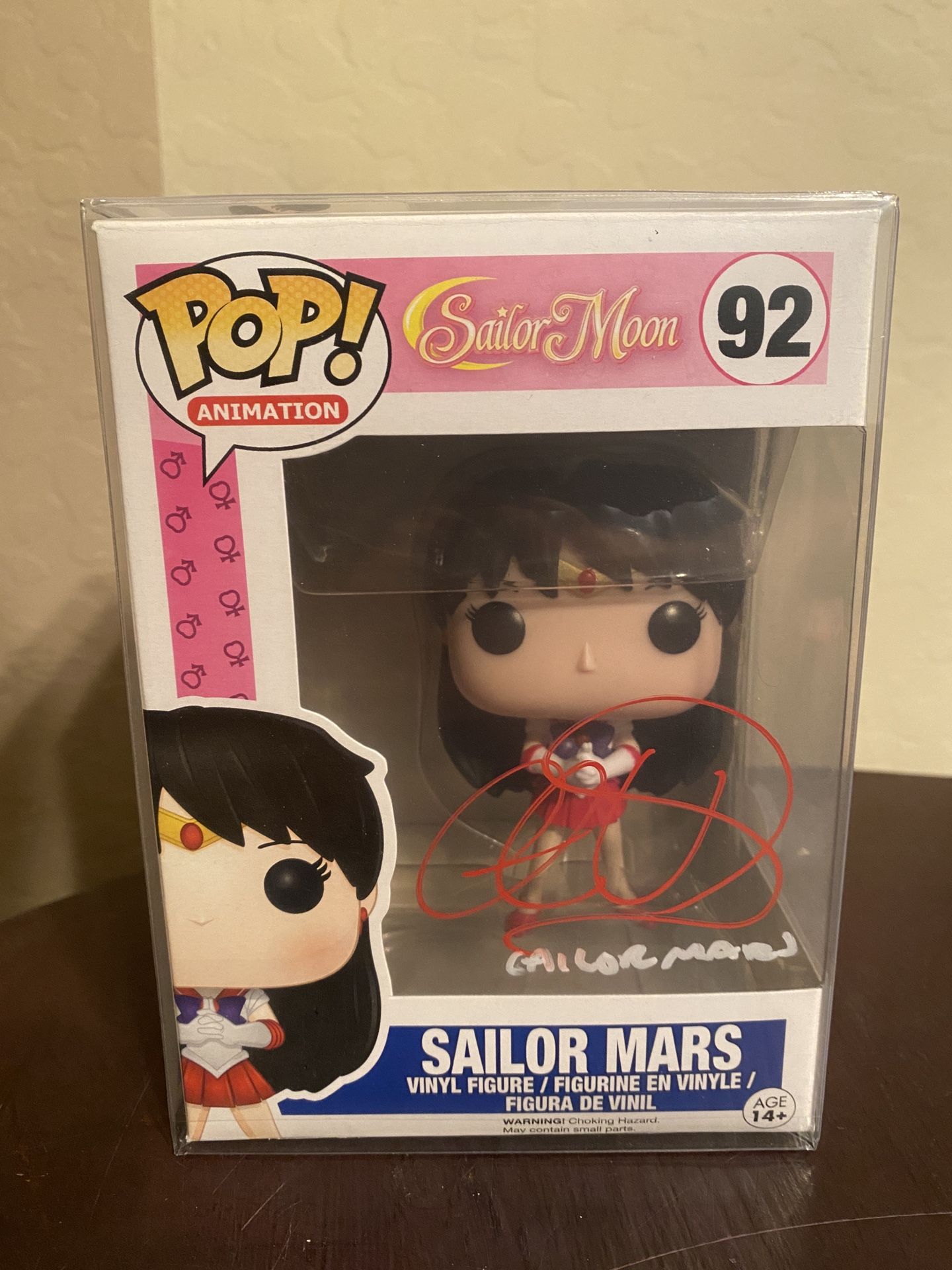 Funko Pop! Animation Sailor Moon Sailor Mars #92 Signed by Cristina Vee JSA 