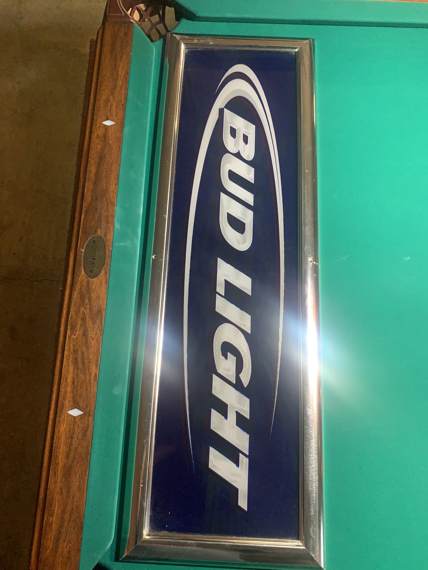 Glass Bud Light Sign 