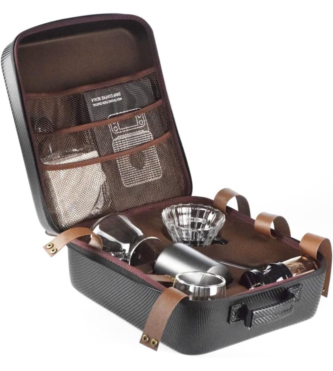 WEEILYAM 9 Piece Travel Coffee Gift Set with Goose Neck Kettle Digital Scale NEW