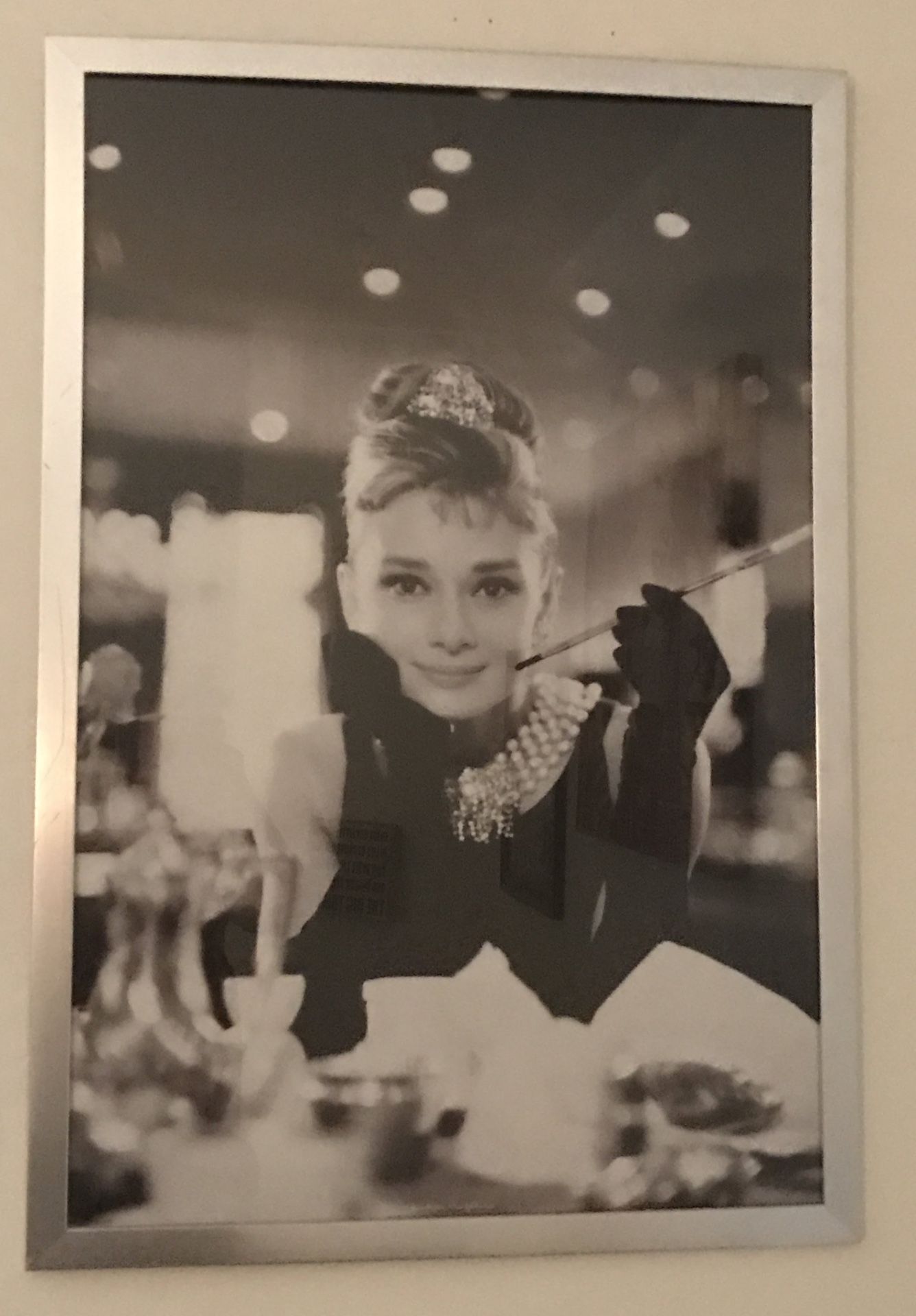 39x26 Framed Audrey Hepburn Wall Art