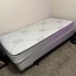Twin Mattress, Box Spring, And Bed Frame