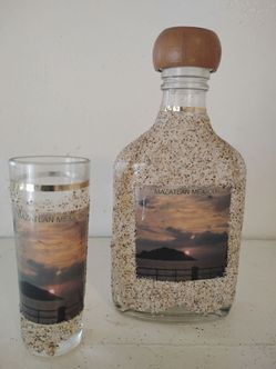 🌴 Mazatlán Mexico Double-Shot Glass & Mini Canteen Souvenir Set 🌴