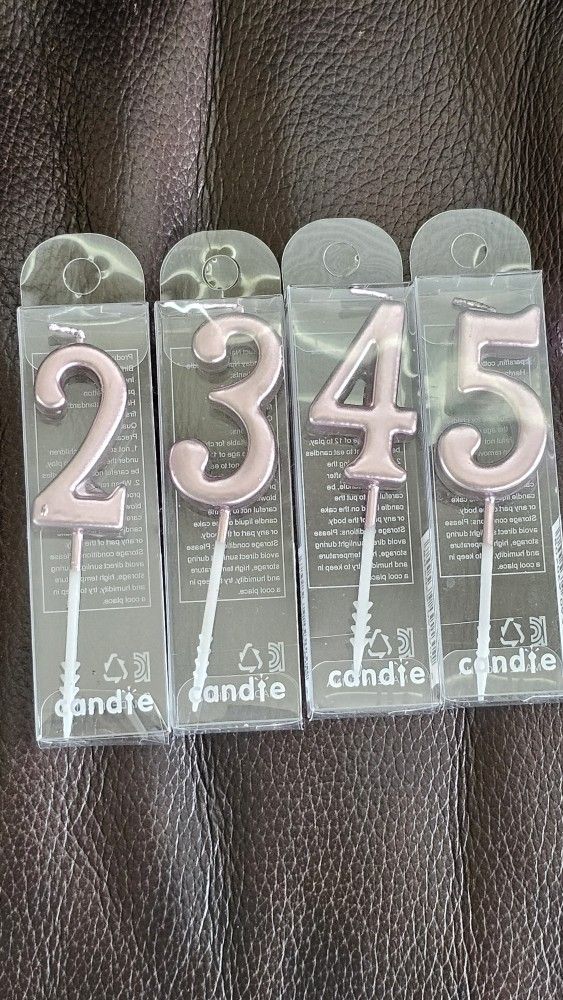 NEW Pink Birthday Party Cake Numeral Candles