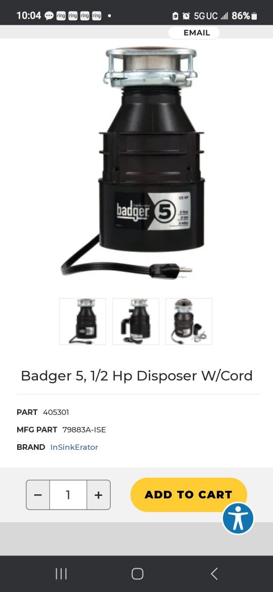 Badger 5 Garbage Disposal