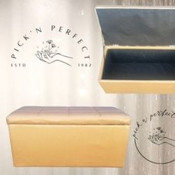 Gold Storage Ottoman 
